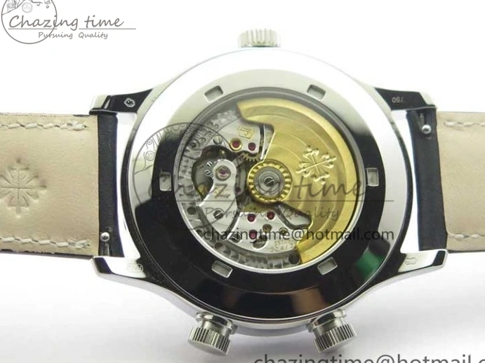 MIROTIME 0404 Practical Calatrava 5524 Pilot Travel Time SS GRF Blue Dial on Black Leather Strap A324 V 7107